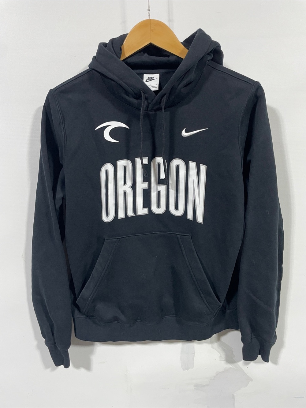 Nike Black Oregon Pullover Hoodie with White Logo